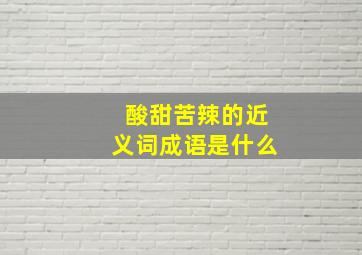 酸甜苦辣的近义词成语是什么