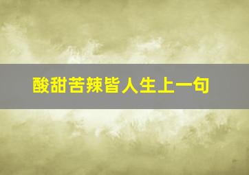 酸甜苦辣皆人生上一句