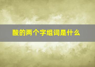 酸的两个字组词是什么