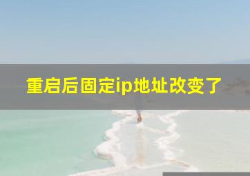 重启后固定ip地址改变了