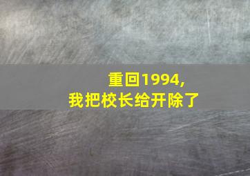 重回1994,我把校长给开除了