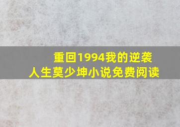 重回1994我的逆袭人生莫少坤小说免费阅读