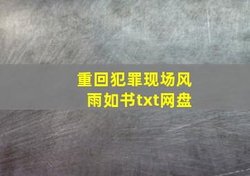 重回犯罪现场风雨如书txt网盘