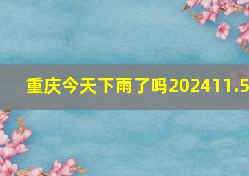 重庆今天下雨了吗202411.5