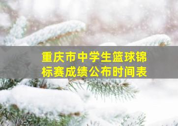 重庆市中学生篮球锦标赛成绩公布时间表