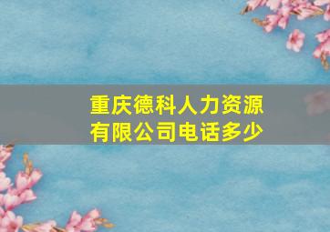 重庆德科人力资源有限公司电话多少