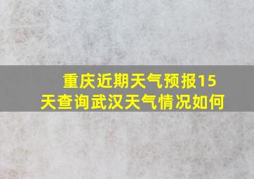 重庆近期天气预报15天查询武汉天气情况如何