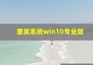 重装系统win10专业版