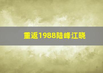 重返1988陆峰江晓