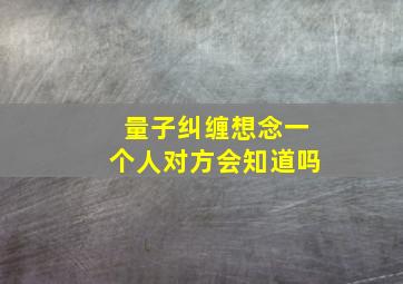 量子纠缠想念一个人对方会知道吗