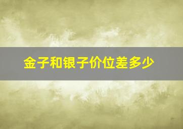 金子和银子价位差多少