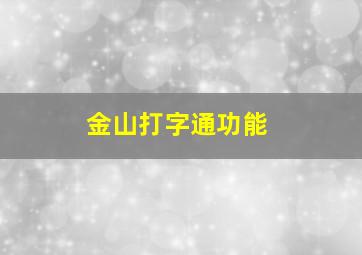 金山打字通功能