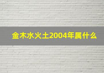 金木水火土2004年属什么