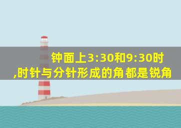 钟面上3:30和9:30时,时针与分针形成的角都是锐角