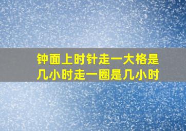 钟面上时针走一大格是几小时走一圈是几小时