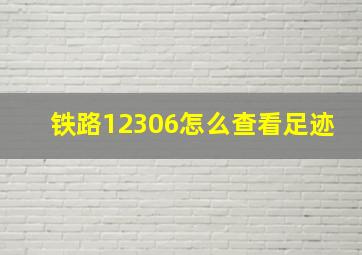 铁路12306怎么查看足迹