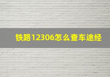 铁路12306怎么查车途经