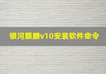 银河麒麟v10安装软件命令