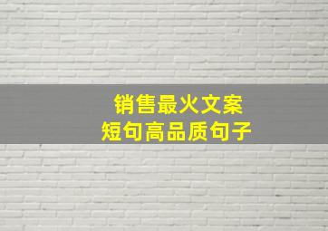 销售最火文案短句高品质句子