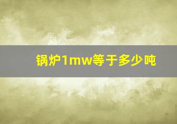 锅炉1mw等于多少吨