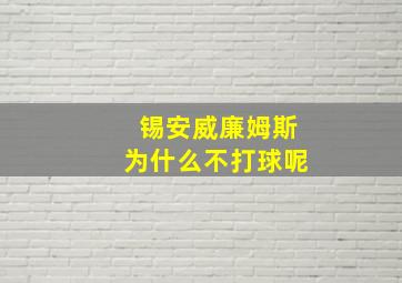 锡安威廉姆斯为什么不打球呢