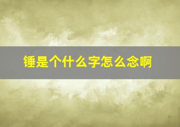 锤是个什么字怎么念啊