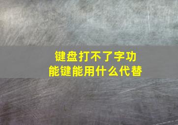 键盘打不了字功能键能用什么代替