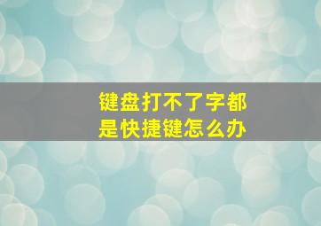 键盘打不了字都是快捷键怎么办