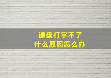 键盘打字不了什么原因怎么办