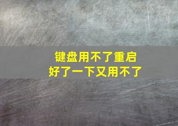 键盘用不了重启好了一下又用不了