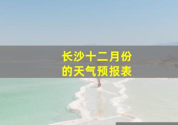 长沙十二月份的天气预报表