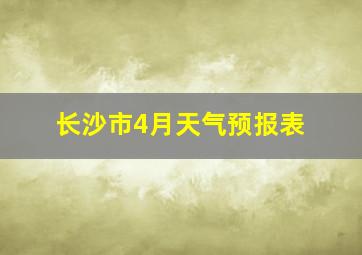 长沙市4月天气预报表