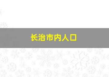 长治市内人口