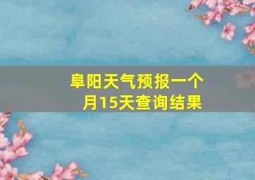 阜阳天气预报一个月15天查询结果