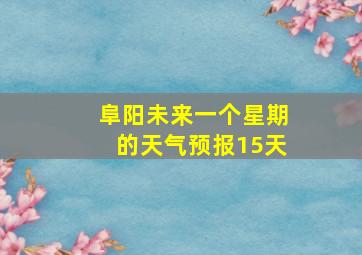 阜阳未来一个星期的天气预报15天