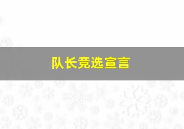 队长竞选宣言