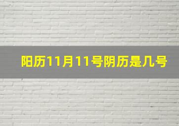 阳历11月11号阴历是几号