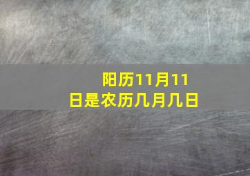 阳历11月11日是农历几月几日