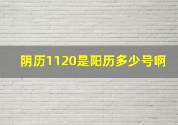 阴历1120是阳历多少号啊