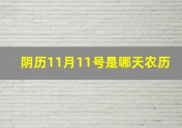 阴历11月11号是哪天农历