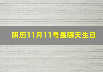 阴历11月11号是哪天生日