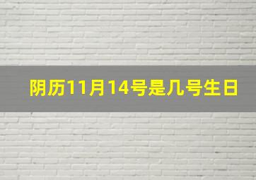 阴历11月14号是几号生日