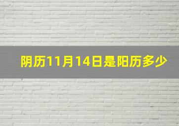 阴历11月14日是阳历多少