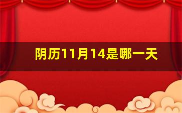 阴历11月14是哪一天