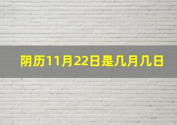 阴历11月22日是几月几日