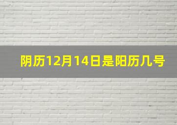 阴历12月14日是阳历几号