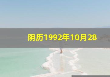 阴历1992年10月28