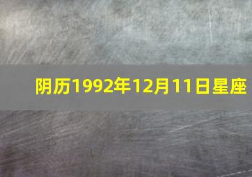 阴历1992年12月11日星座