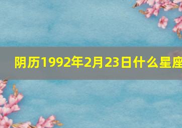 阴历1992年2月23日什么星座