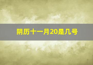 阴历十一月20是几号